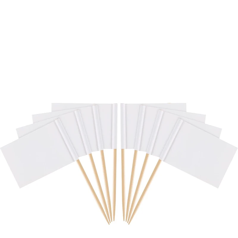 Flag Picks Party  Toothpicks Writing Cheese White Blank Flags Labeling Blank Toothpick Flags
