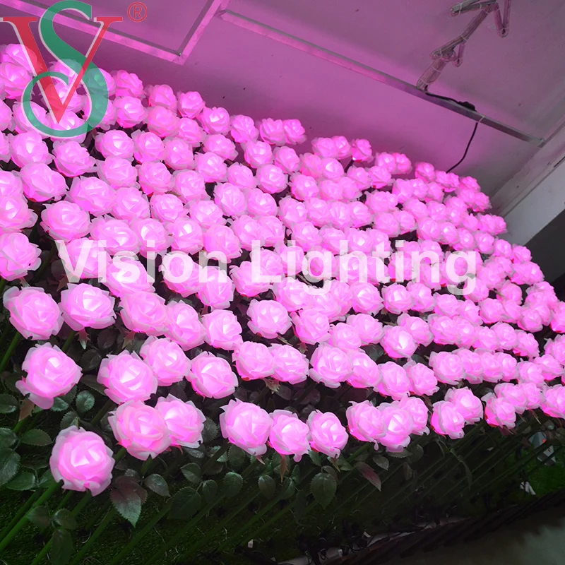 Programmable Christmas Festival water-proof IP44 LED DMX rose flower Outdoor RGB decoration flower lights