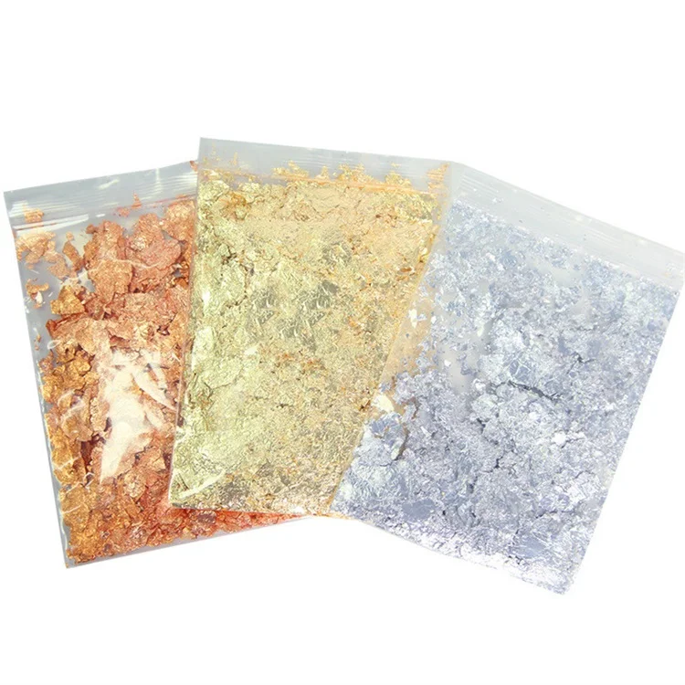 3g Leaf Flakes Foil 24K Edible Sheets Paper Food Sheet For Facial Gilding Cosmetics Resin Cake Deco Color Pure Gold Leaves