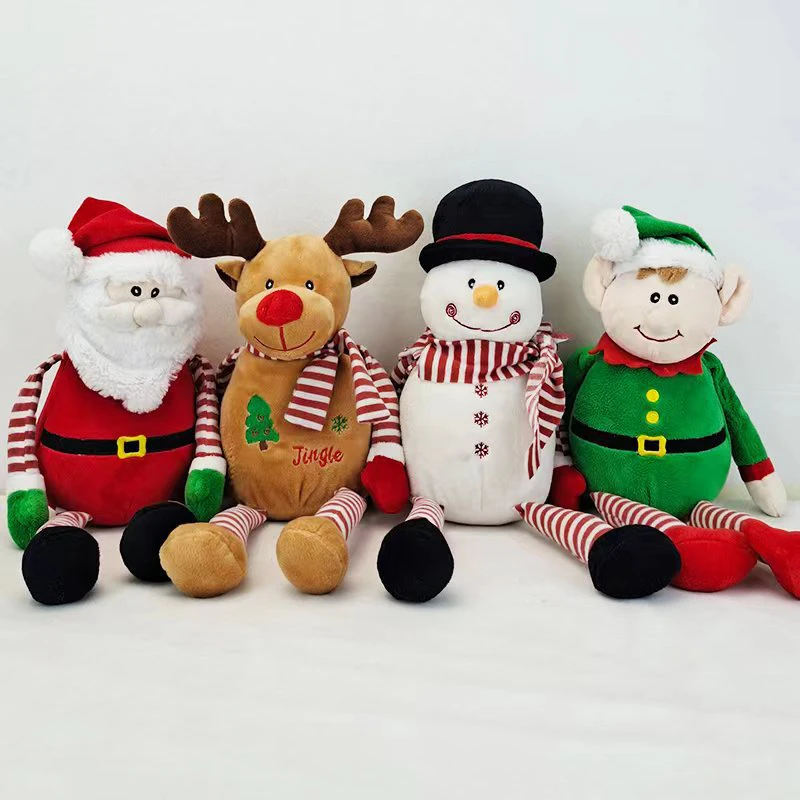 Fast deliver Stuffed Christmas Toy Cheaper Price Wholesale in Stock Santa Claus Elf Moose Snowman  Plush Toys for Christmas