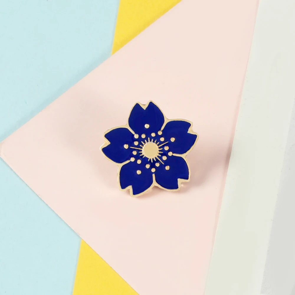 Sweet Cherry Blossom Flower Brooch Japanese Sakura Enamel Pins BackPack Collar Button Lapel Pin Badge Women Jewelry Female Gift