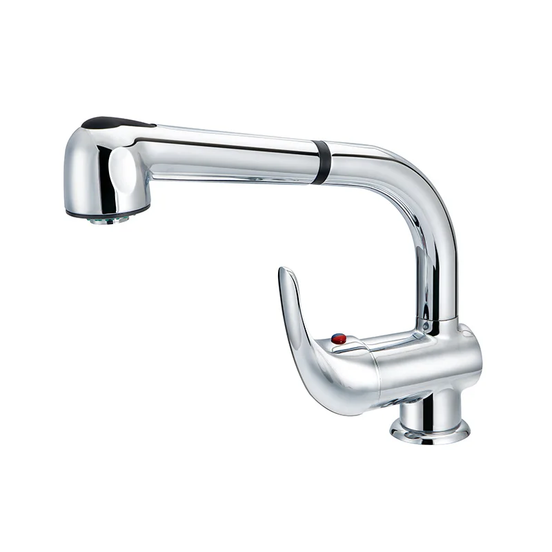 GZA6011 Faucet In Turkey Mutfak Musluk Kitchen Single Handle Pull Out Mixer Deck Mounted Taps Faucets For Sink