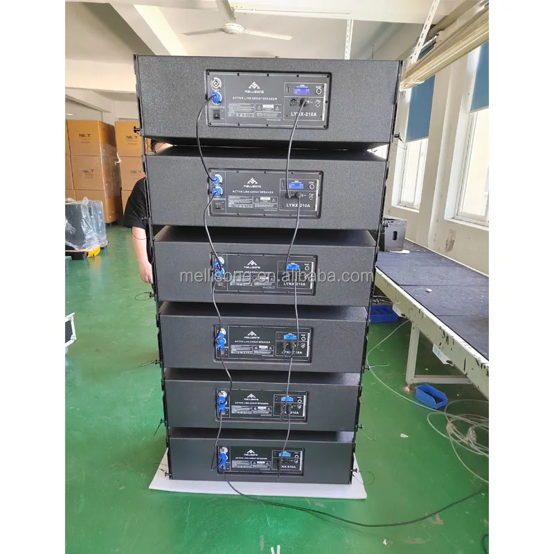 Professional live sound systems double 10 inch active 3-way high power line array stage speaker for music festivals & concerts