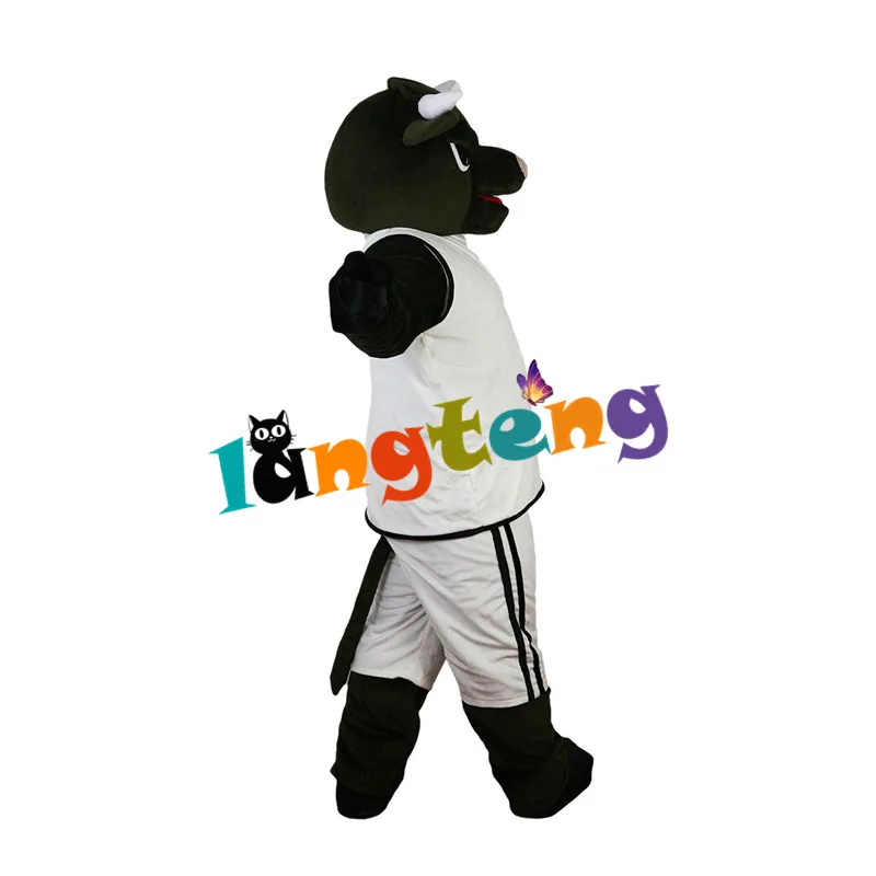 765 Cartoon Cosplay Party Christmas Dark Green Sport Cow Ox Bull Mascot Costumes