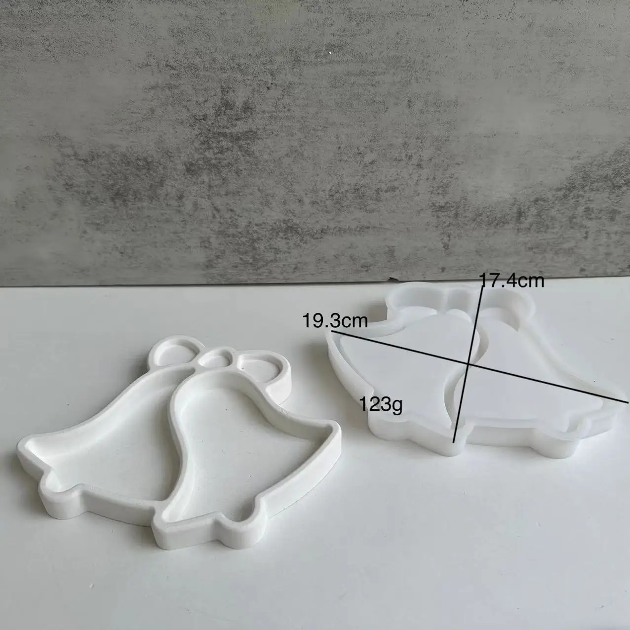 DIY Silicone Mold Epoxy Resin Gypsum Plaster Christmas Decoration Tray/Plate Gingerbread, Crutch, Bell Tray Mold BPA Free