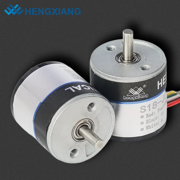 S18 Outer Diameter 18mm Solid Shaft 2mm 360 Pulse NPN Low Level Effective DC5V Cable Length 150mm IP50 Incremental Encoder