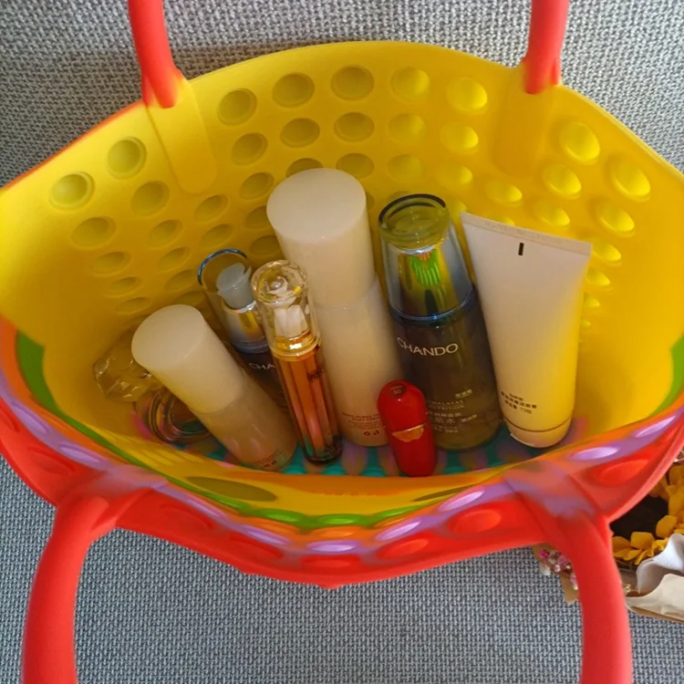 FT59 Simple Reasuable Silicone Sensory Pop Fidget bag Tote Bag Stress Relief waterproof Handbag for Women Pop duck bag