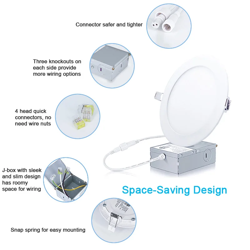 Popular panel 4Inch 9W 3CCT  Slim Led Panel Light Downlight  Potlight With Junction Box