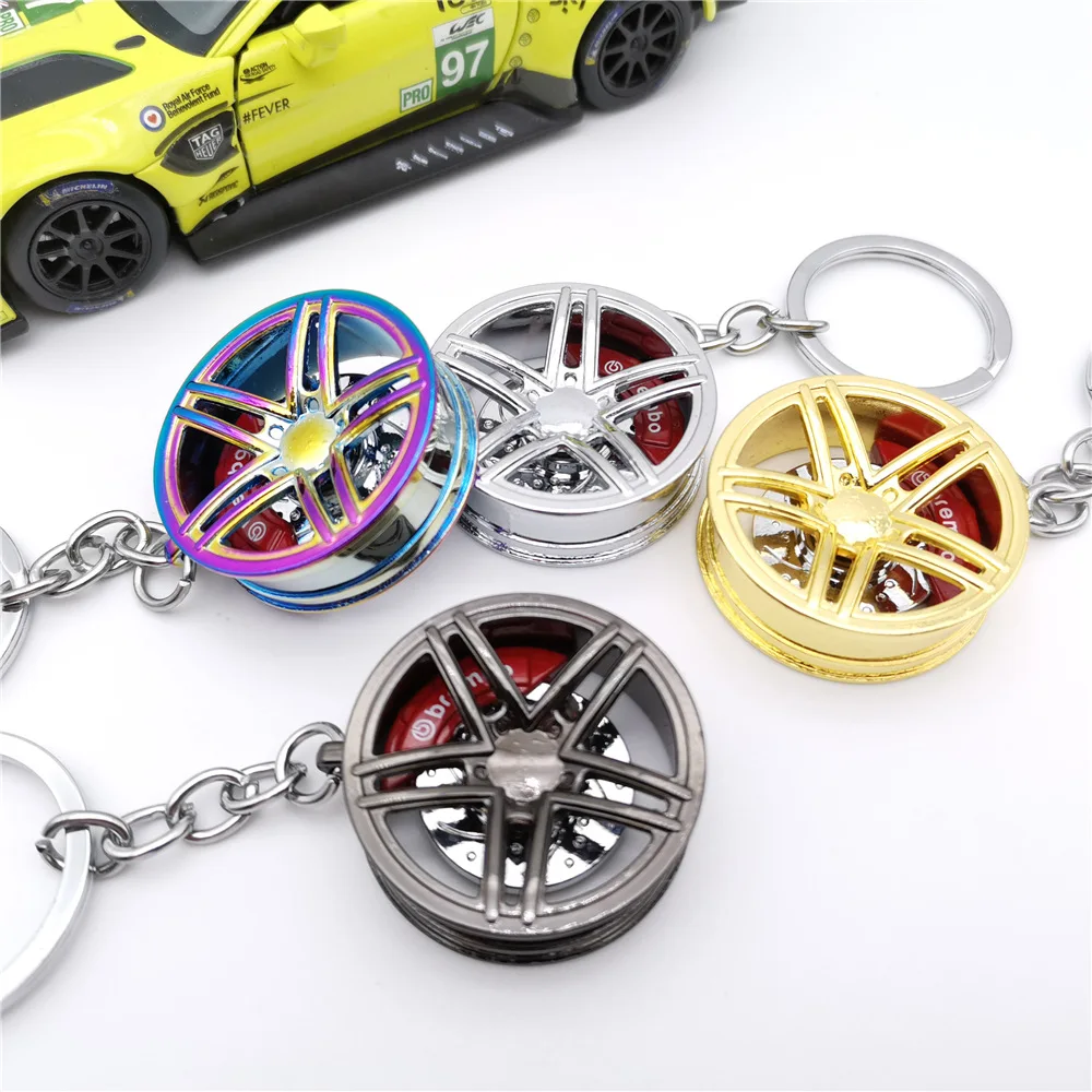 Car modified wheel key chain pendant metal jewelry gift key chain AMG Model Wheel Spot Wholesale