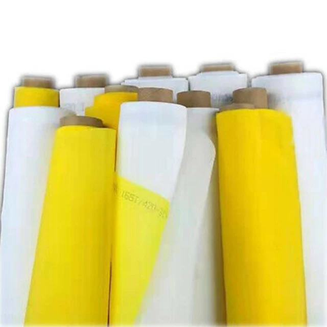 100% polyester monofilament screen printing mesh white and yellow polyester printing mesh