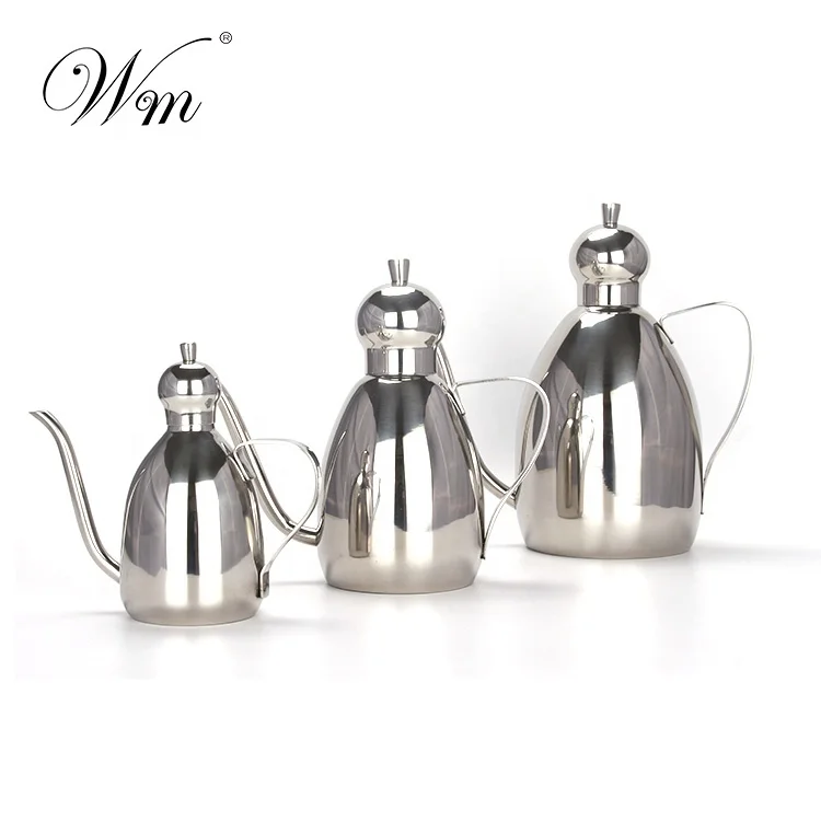 China Made Drum shape Vintage Stainless Steel Kitchen Olive Oil Pot Oil dispenser Oilcan  Vinegar Pot Bottle