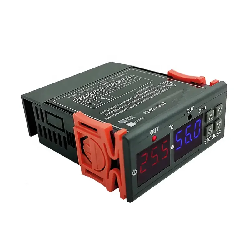 STC-3028 Temperature and Humidity Control Sensor AC110-220V Dual Screen Display Dual Temperature Adjustable Thermometer DC12/24V