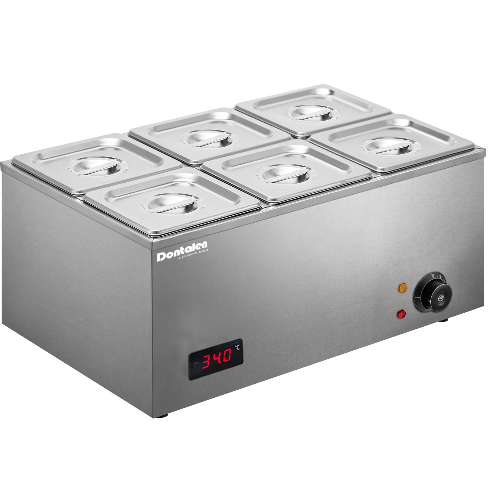 6 pan Electric bain marie food warmer for buffet food warmer with temperature display