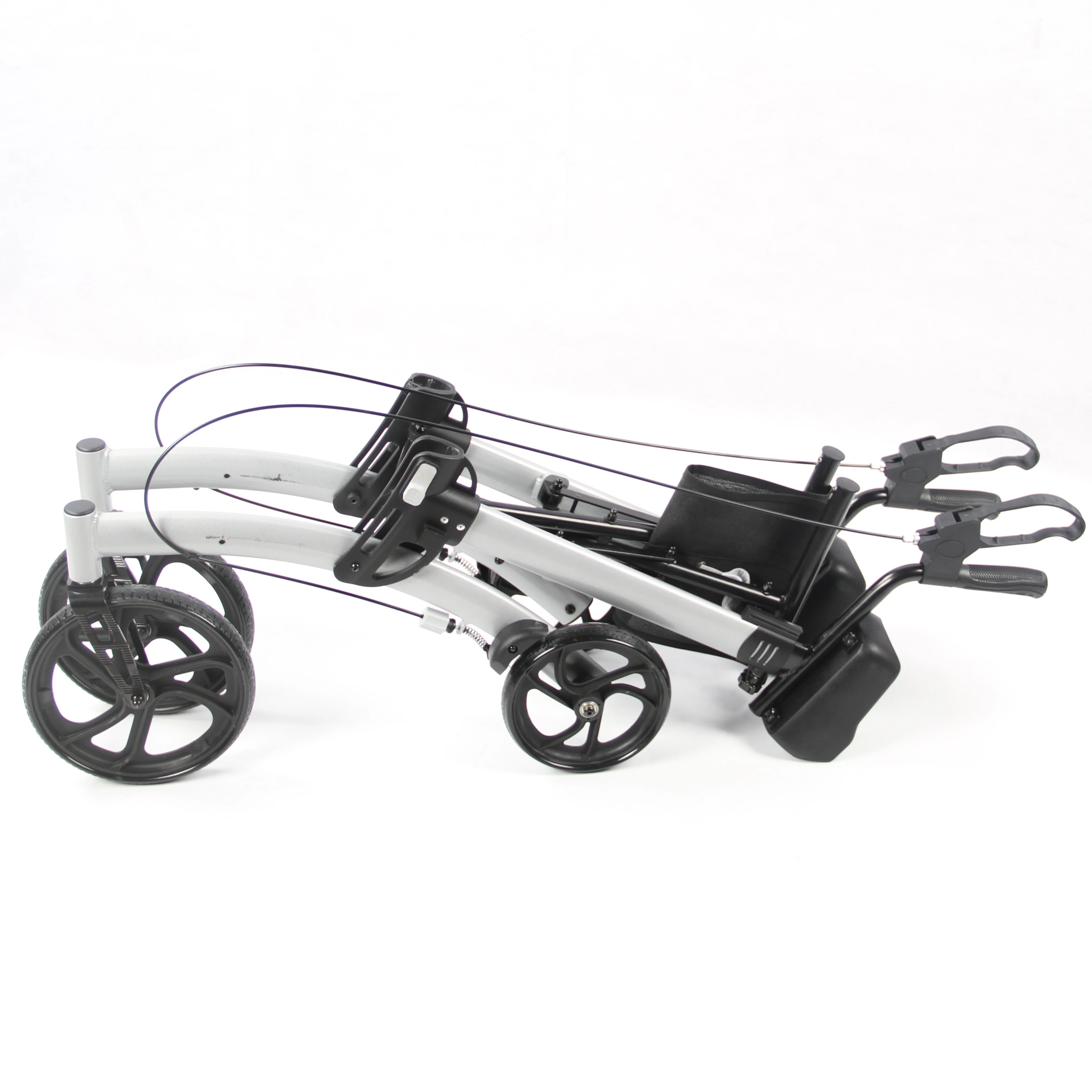 Upright Rollator Walker With Padded Arm and Backrest and Seat For Seniors