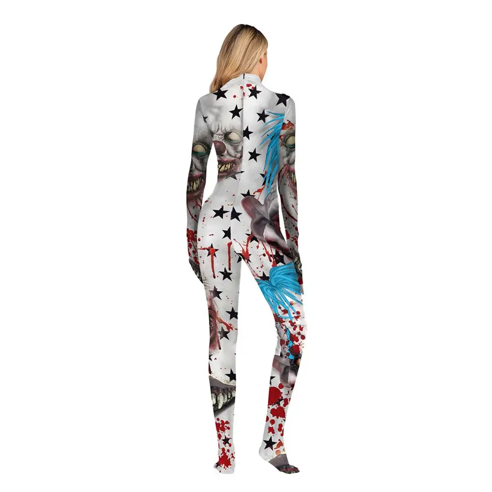 Sexy Women Cosplay Jumpsuits Print Halloween Costumes Tight Bodysuit With Hands With Foot N37-31