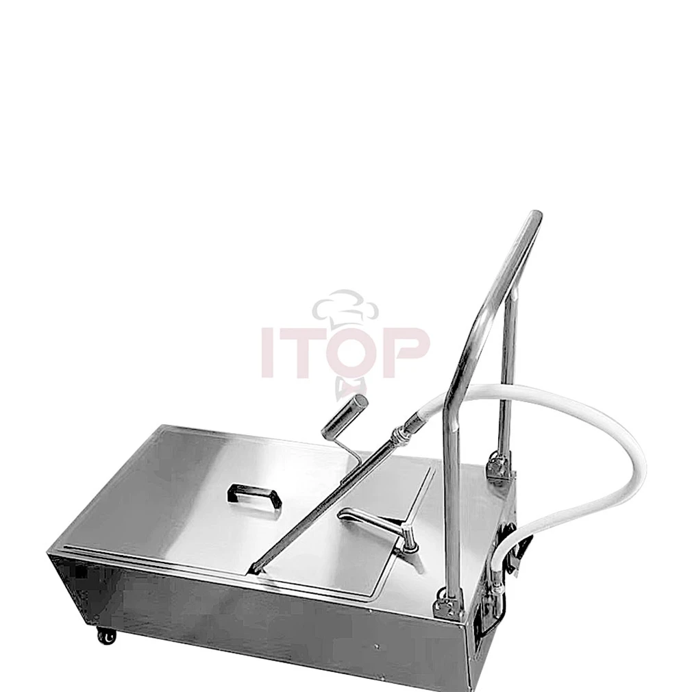 ITOP 48L 201 Stainless Steel Oil Filtration System Cooking Fryer Oil Filter Machine for Restaurants