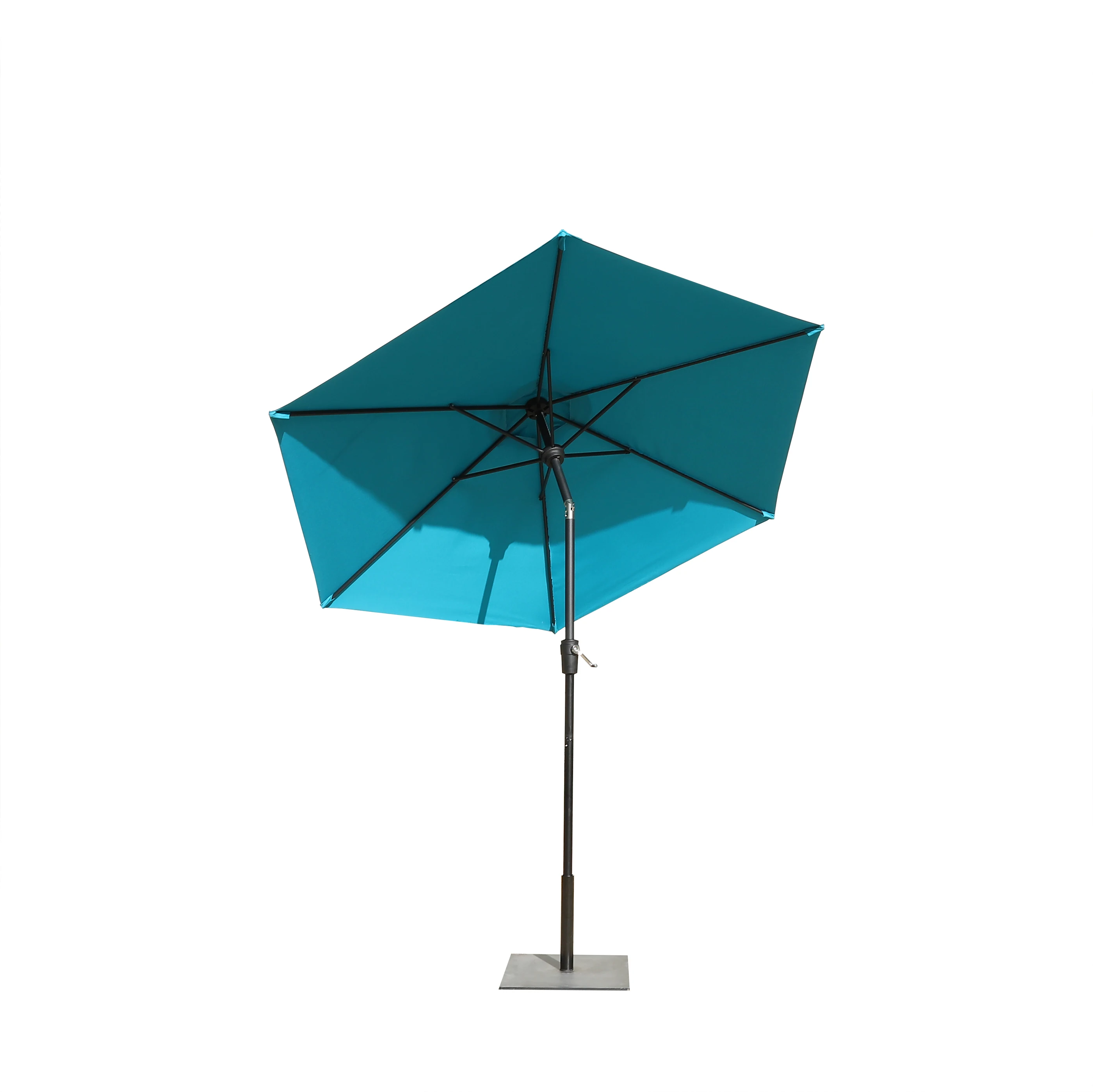 Steel Patio Umbrella 8 Ribs Button-Tilt Adjustment Outdoor Garden Parasol Ogrodowy Sea Umbrella with LED Light