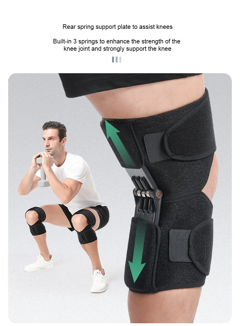 2024 New Style Power Lift Join Support Knee Pad Spring Force Knee Protection Booster for Climbing Sports Training Squat.jpg