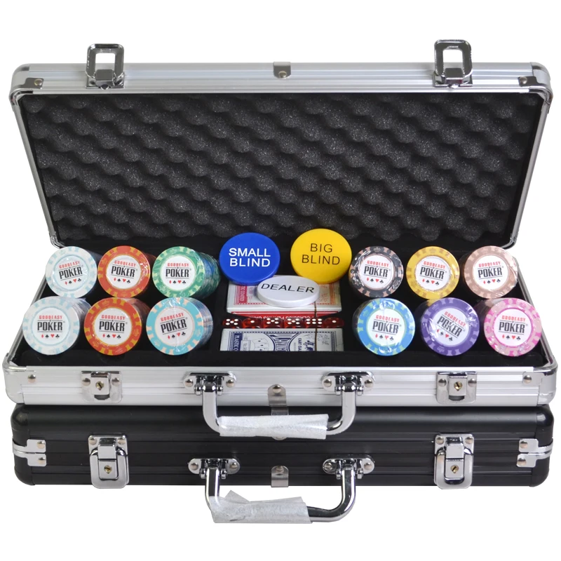 High Quality Poker Chips Set Casino Professionalpoker Set 300 Chips Luxury Poker Chip Set With Case/