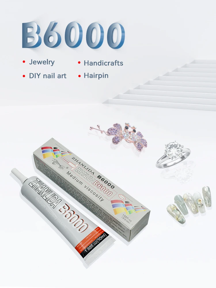 Zhanlida B6000 Clear Contact Adhesive With Precision Applicator Tip for DIY Accessories cell Phone Screen-15ml Glue