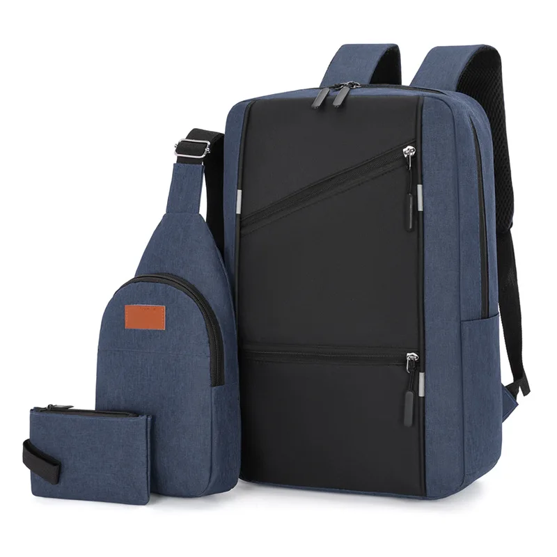 Three-Piece Combo Bags for Women Multifunctional Schoolbag Laptop Backpack with USB Connector