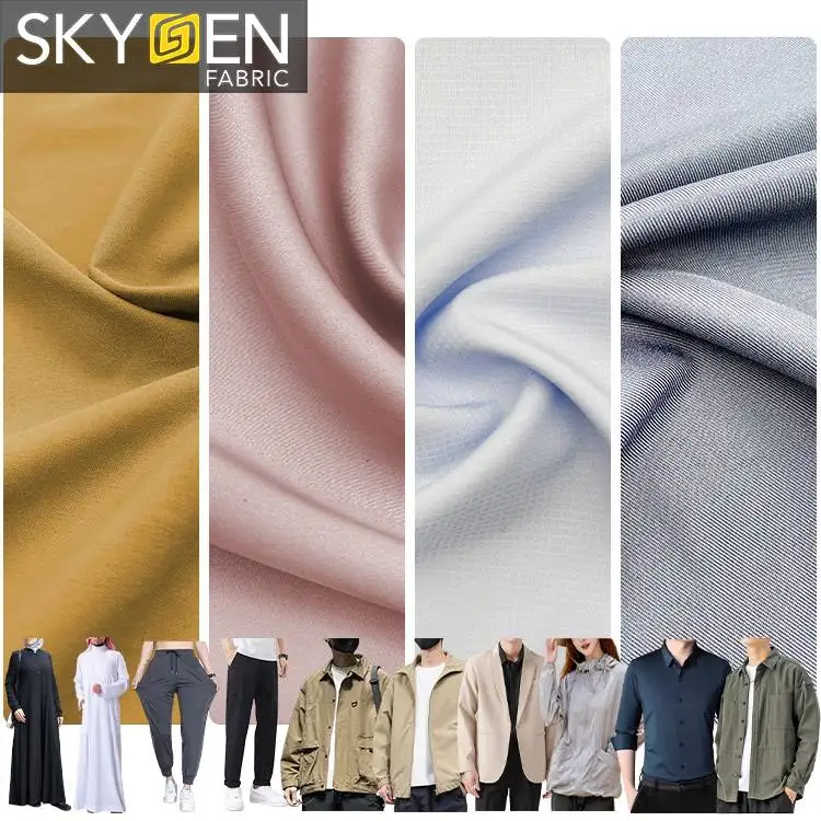Фабрика Skygen оптовая продажа саржевая ткань 92% полиэстер 8% спандекс подходит для костюмов платьев и рубашек.