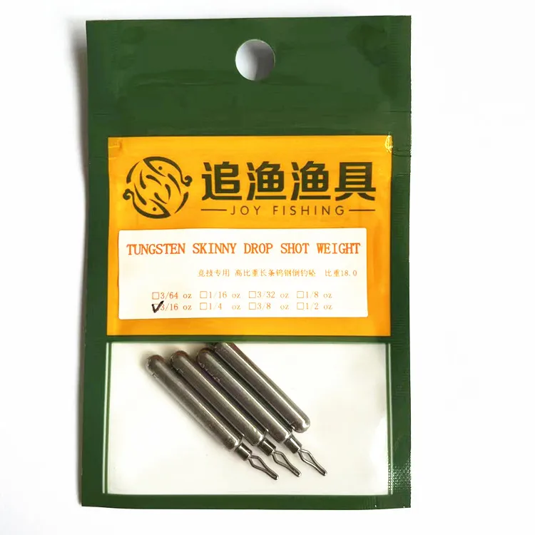 Cheap Tungsten Skinny Drop Shot Sinkers Fishing Weights