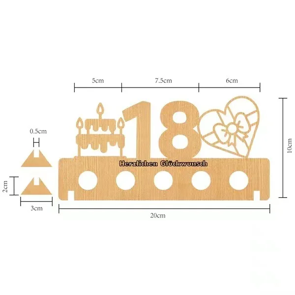 PAFU Wooden Birthday Money Holder for Cash Gift 18th 30th 60th Birthday