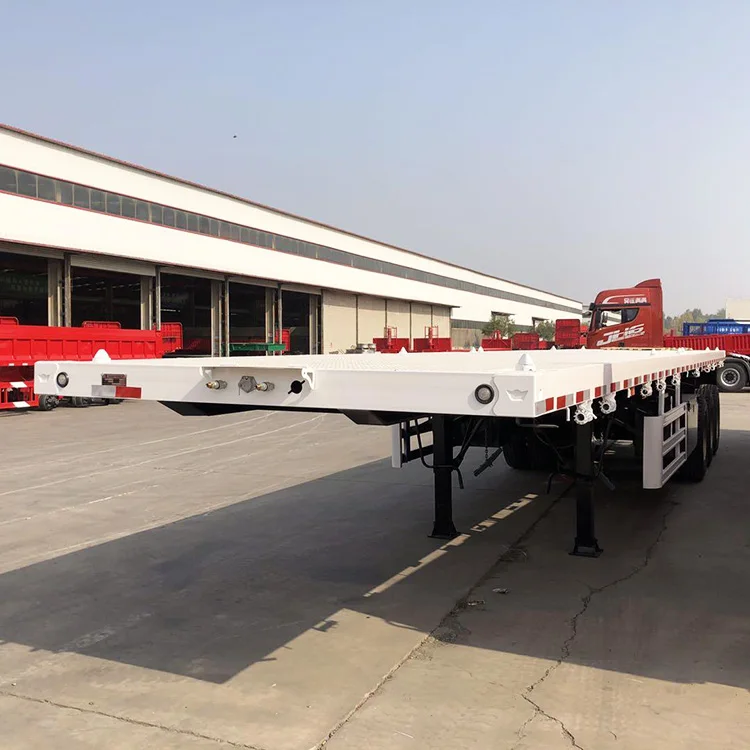 2024 H-star Factory Price 3 Axle 40Ft 20ft Flat Truck Trailer For Logistics Transportation 40 Ton Flatbed Semi Trailer For Sale