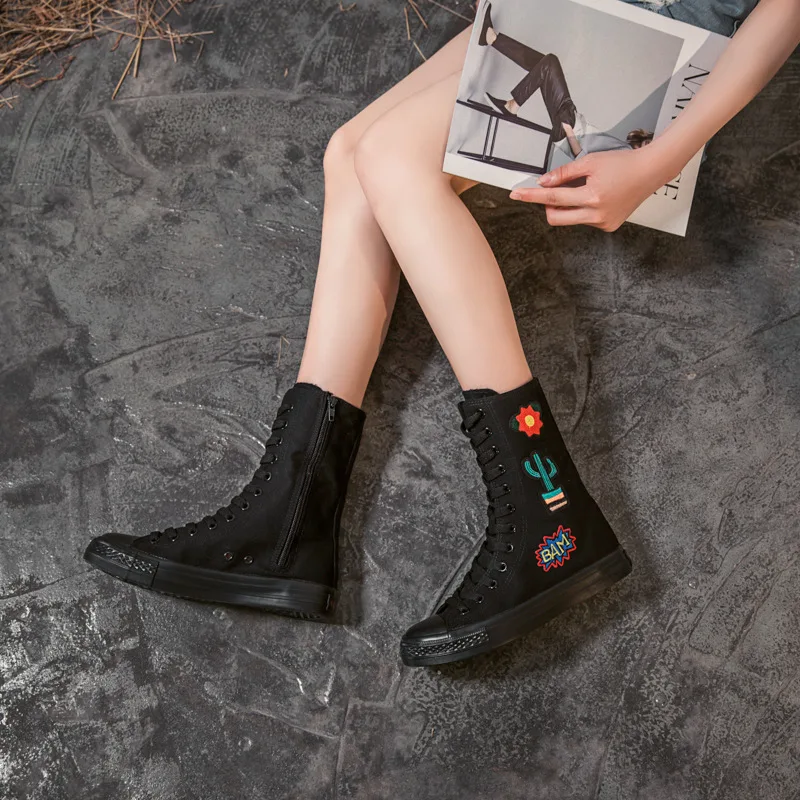 Factory Wholesale Lace-Up High Top All Blank Plain Classic Casual Canvas Sneaker Custom Women White Canvas Shoes