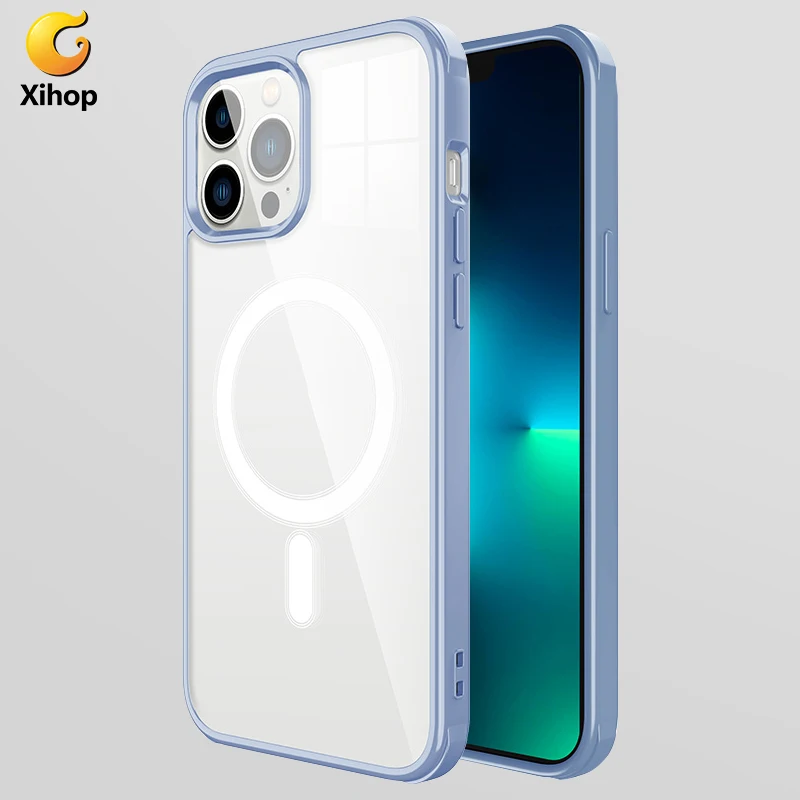 Xihop Custom Transparent Protection Magnetism Mobile Cover Accessories Clear Shockproof 3D Phone Case for iPhone 13 Pro Max Mini