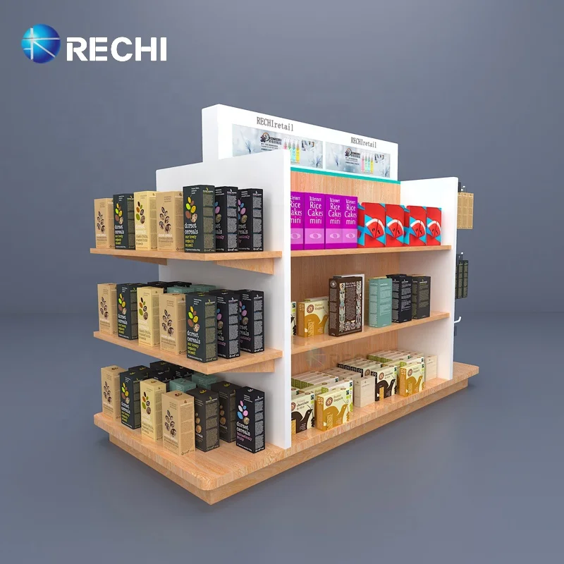 RECHI индивидуальный дизайн электронный магазин деревянная витрина для розничной торговли стеллажи с крючками сотового телефона упаковка аксессуаров