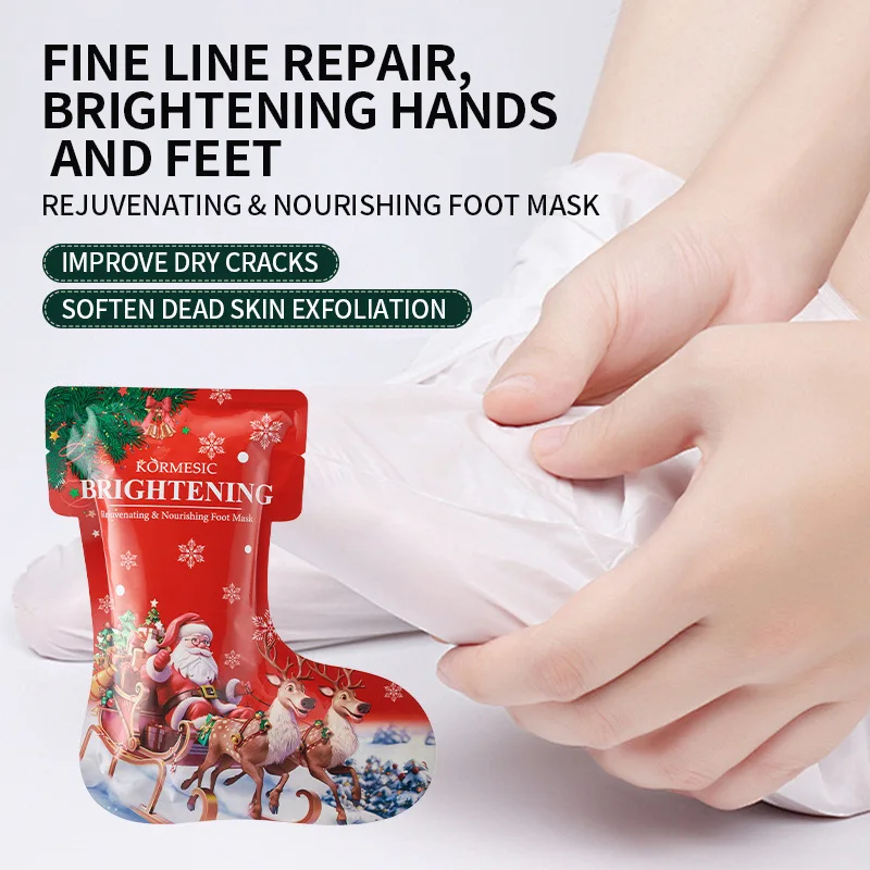 Wholesale Natural Organic Yuletide Moisten Exfoliating Hand Mask Hydrating Peeling Repairing Hand Mask Sheet