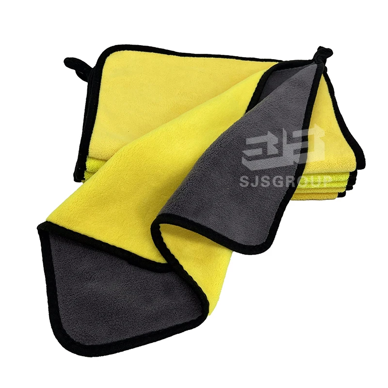 Different Sizes double layer Edge 500gsm microfiber 40x40cm cleaning cloth car washing towel