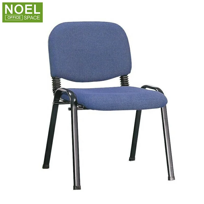 Multi-purpose fabric stackable armless conference chair without arms