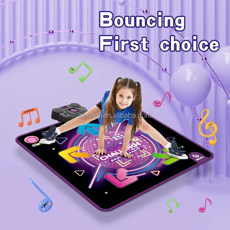 Musical Dance Mat with LED Lights 3 Play Modes Adjustable Volume Early Educational Toys for Children Gifts