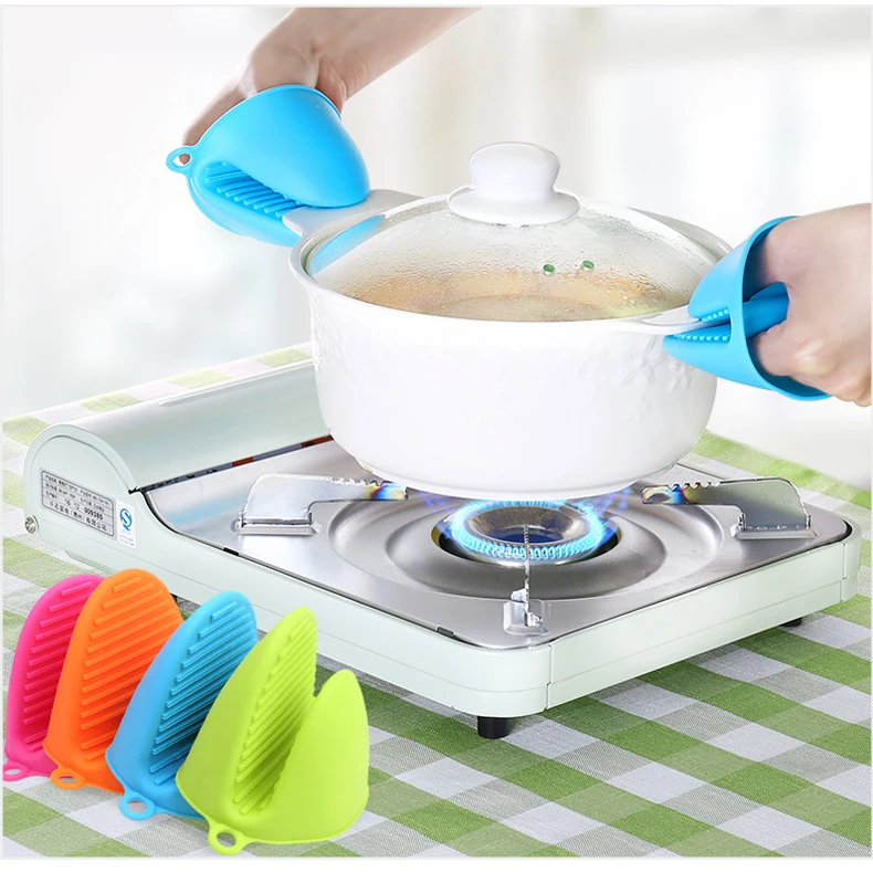 Custom Logo Heat Resistant Kitchen Oven Mitts Microwave Silicone Rubber Baking Gloves