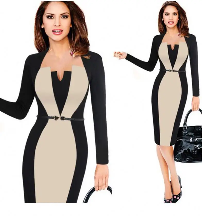 Оптовая продажа, новейший дизайн, женское официальное офисное Деловое платье-карандаш, цельное