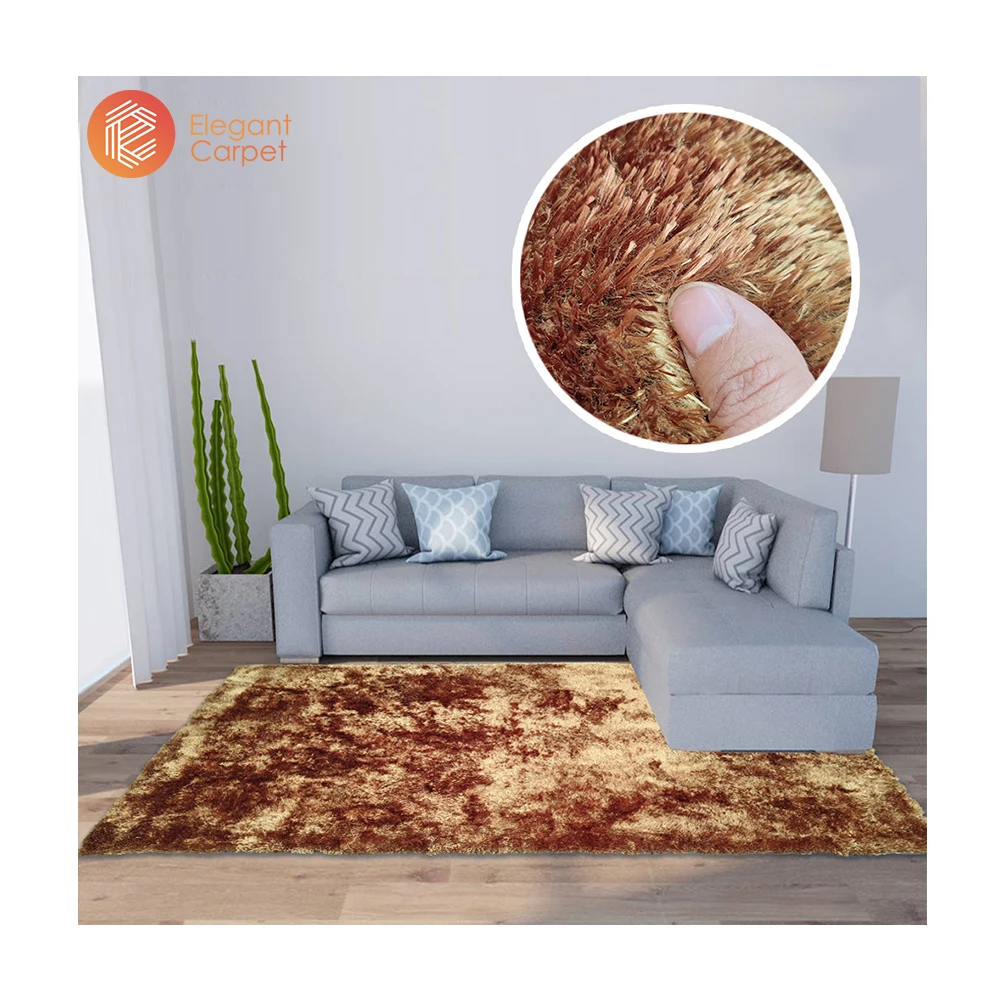 Home use elastic with silk yarn shaggy floor carpet