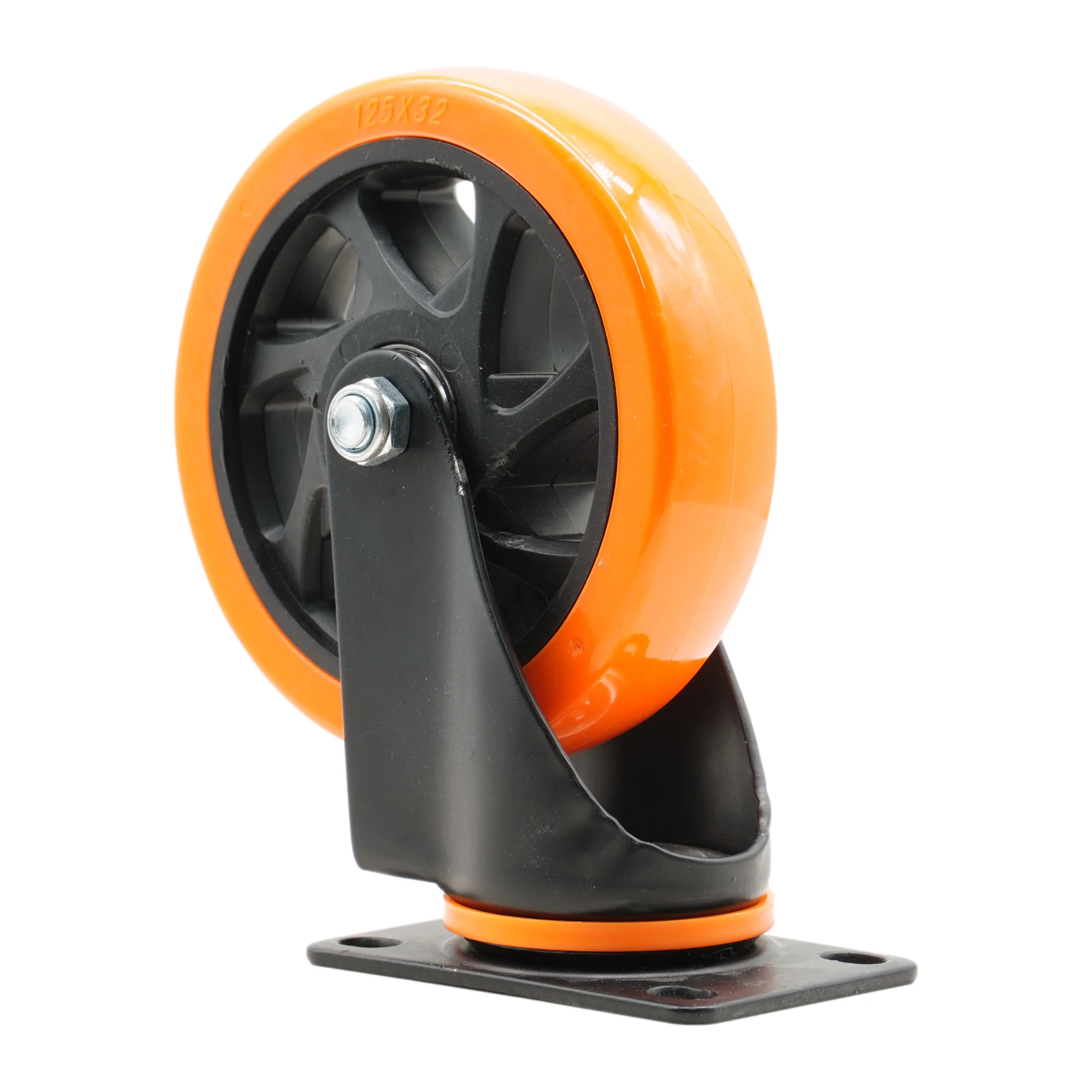 4inch 5inch 6inch 8inch Heavy Plastic Core Pu Trolley Swivel Caster Wheels With Brakes Wheels For Trolleys