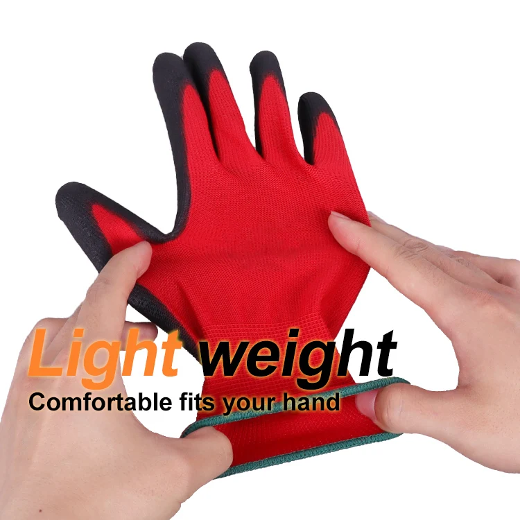 XINGYU Manufacturer wholesales waterproof work gloves En388 4131 13G polyester PU Coated  Safety  Work Gloves