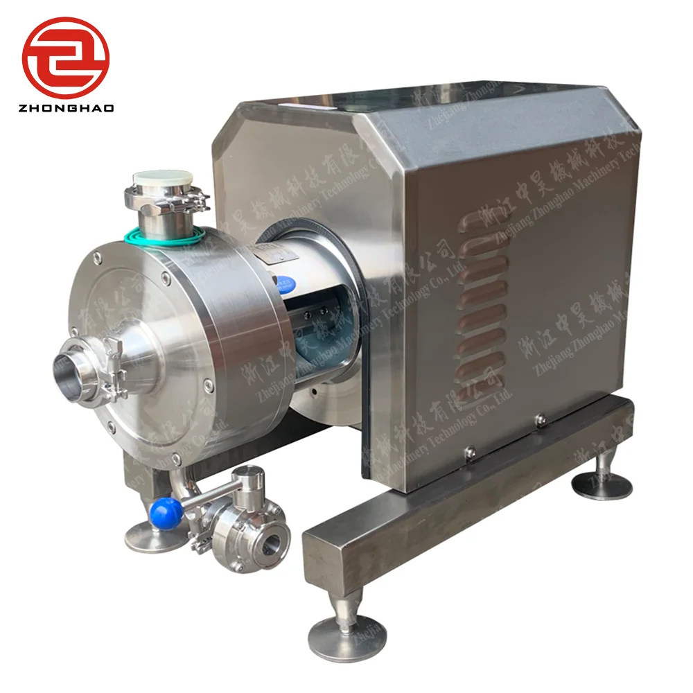 Pipeline High Shear Dispersing Emulsifier  Emulsifier pump with caster for face cream