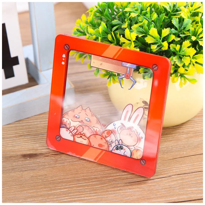 Custom Shaking Keychain Cartoon Anime Gift Epoxy Holographic Plastic Acrylic Shaker Moving Keychains Charms
