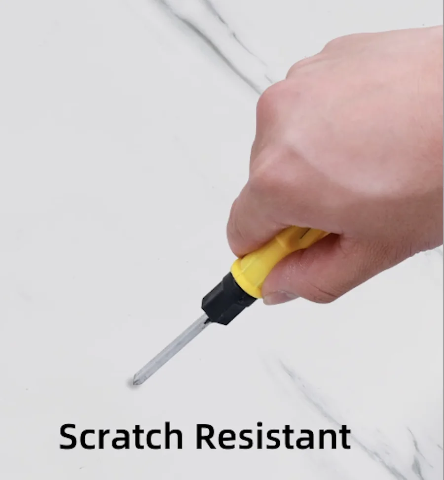 Waterproof Removable Glossy PET Grey Wall Marble Stickers Indoor Decorative Bathroom Wall Sheet Easy to Clean Tile Sticker