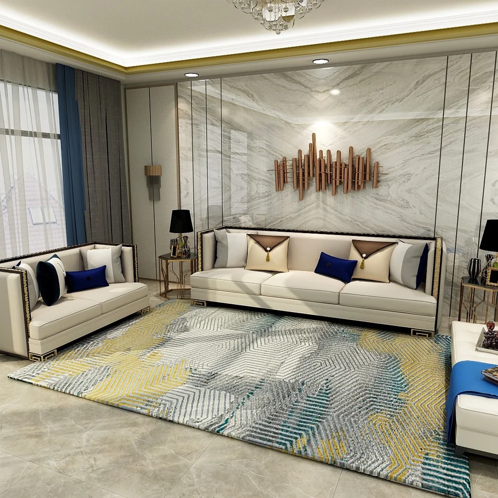 
Polyester Rib Stripe Floor Carpets Printed Rugs for Home Set 