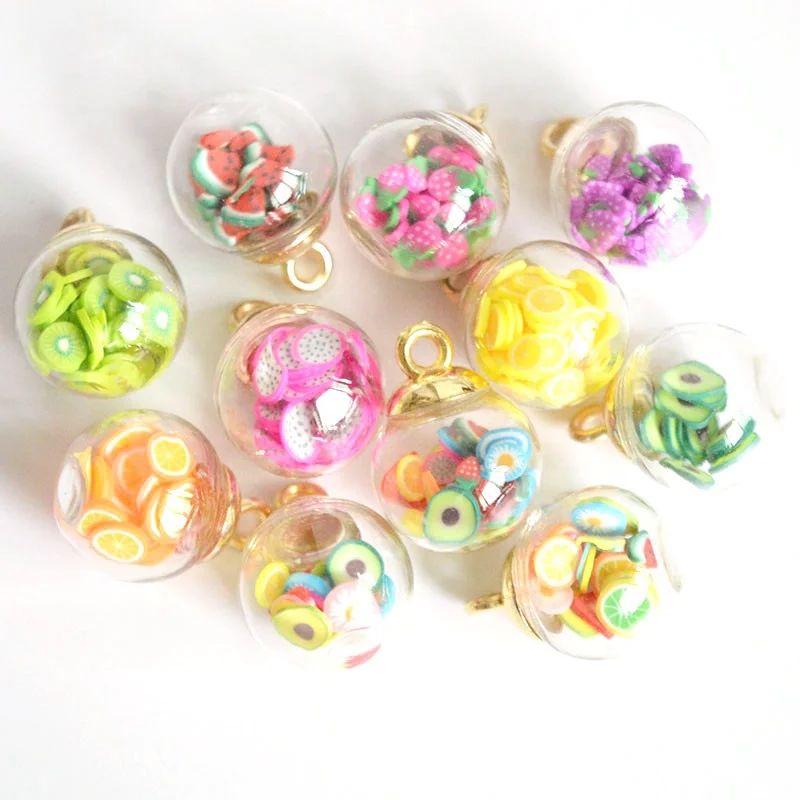 16mm resin glass candy ball charms for key chain accessory