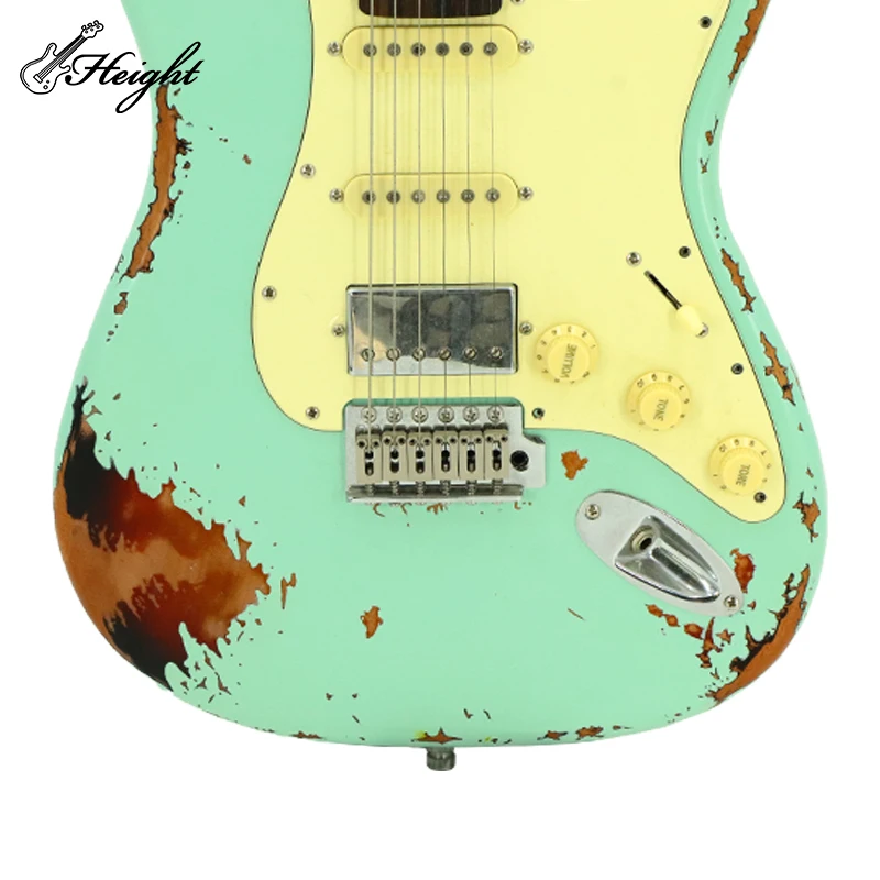 ST Semi Hollow Electric Guitar Custom Relic Bass Elektro Guitare Guitarra Electric