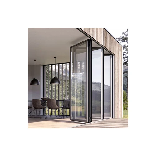 Reliable manufacturer wholesaler exterior doors aluminum bifold door energy efficiency windproof accordion folding door