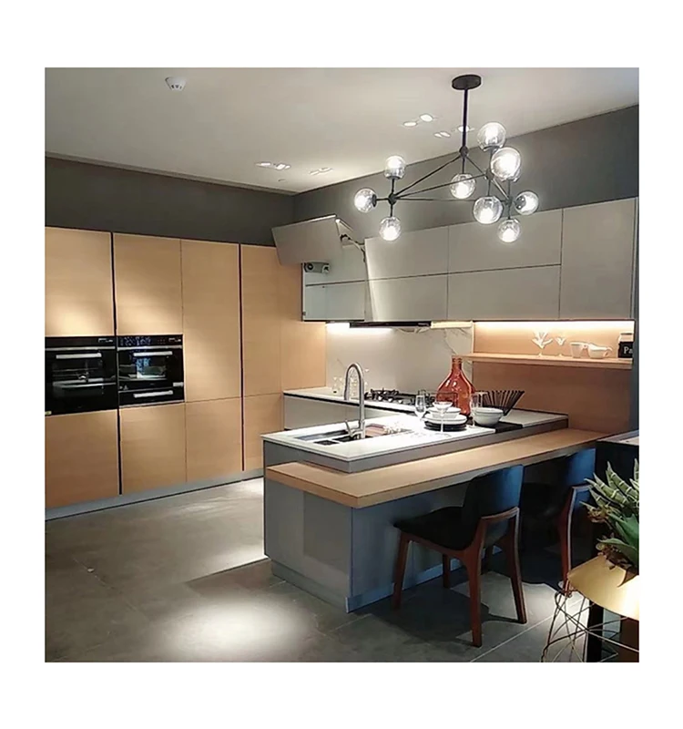 Boloni Modern White Melamine Small Modular Kitchen Cupboards