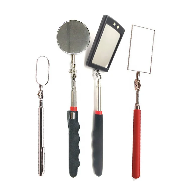 Stainless Steel Telescoping Magnetic Pick up Tool Set with Led Under Car Inspection Mirror with Led Lights